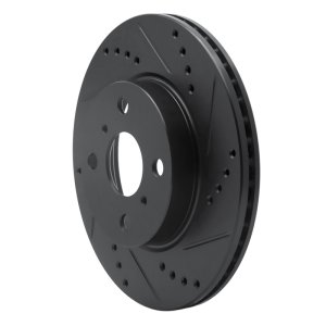 Scion iQ Brake Rotor (1) - Front Right - R1 Concepts - Drilled & Slotted - Black - `12-`15